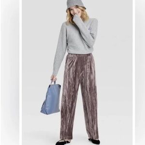 NWT A New Day Velvet Wide Leg Elastic Waist Pants